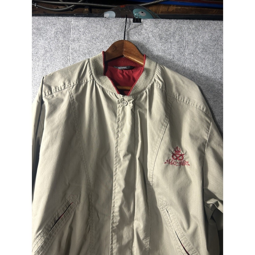 Vintage St Michael Bomber Jacket M/L 38-40 Made in UK Beige EST 1884 Sewn Crest